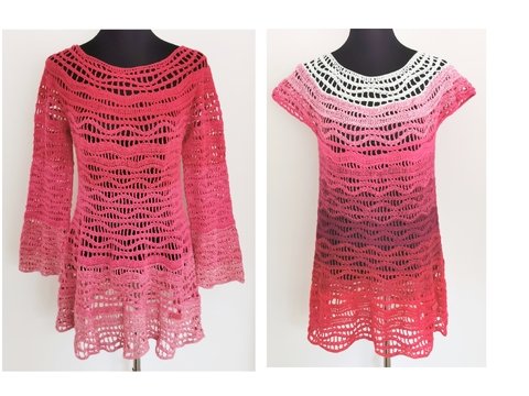 Tunika/Shirt/Kleid Strawberry Fields, Häkelanleitung