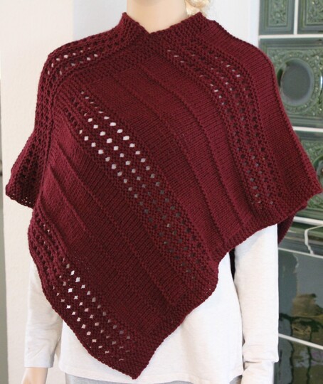 Strickanleitung Poncho "Margaux" - sehr einfach - anfängerfreundlich