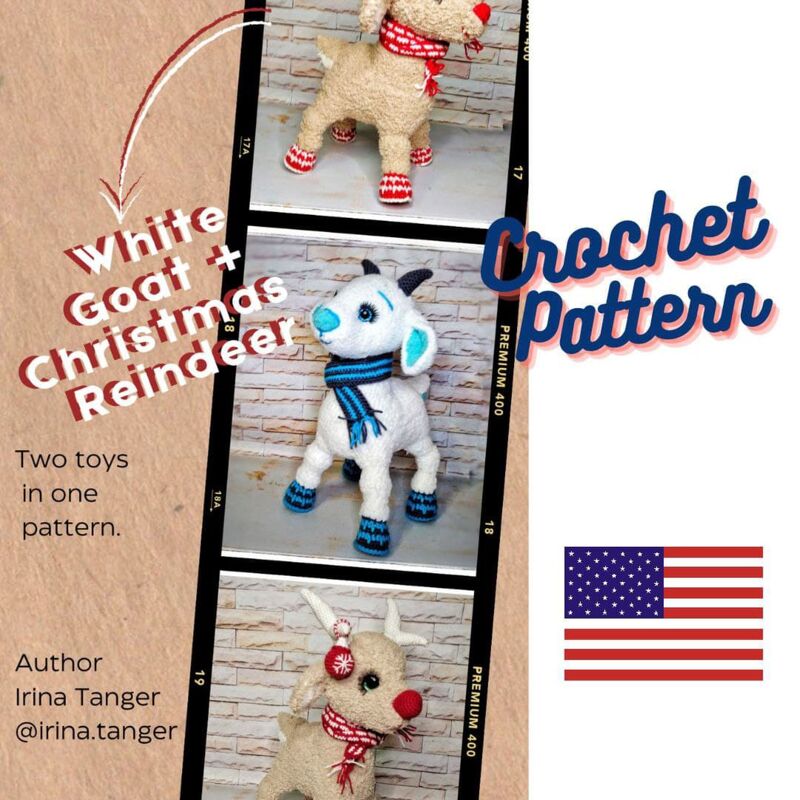 White Goat + Christmas Deer Crochet Pattern