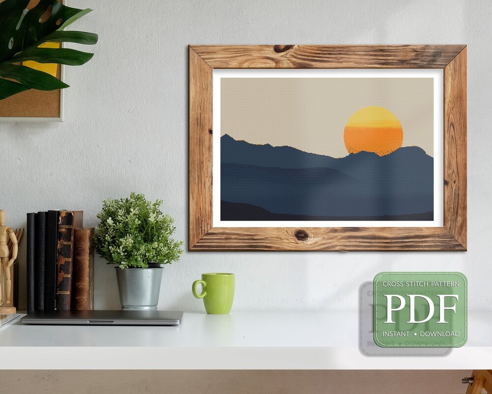 Mountains Sunset > Cross Stitch Pattern PDF - Image 2