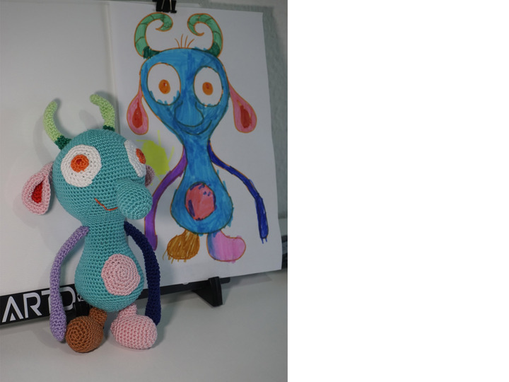 Amigurumi Häkelanleitung für das freundliche Monster Freddy