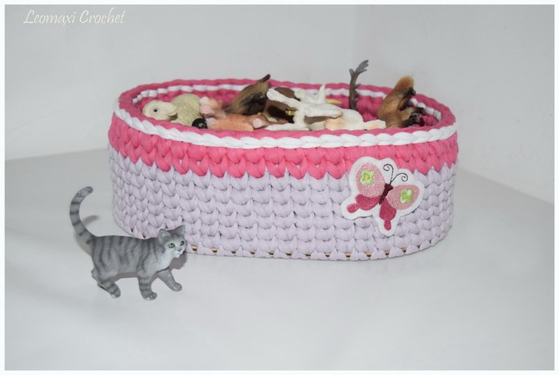 - OVAL - Basicanleitung mit einem Holzboden häkeln, ovales Utensilo, Korb