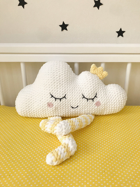 Plush pillow Cloud Easy Crochet amigurumi Pattern (Eng+Ger PDF file). - Image 6