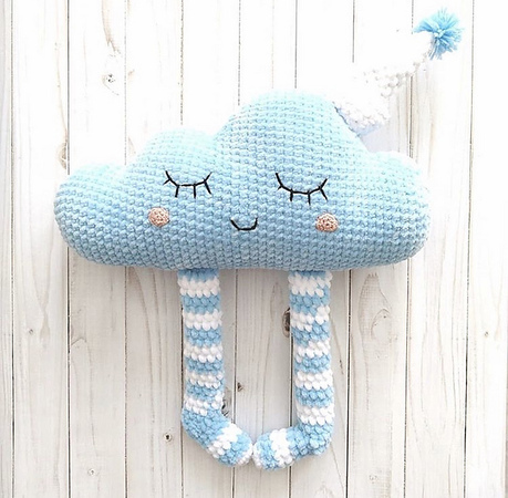 Plush pillow Cloud Easy Crochet amigurumi Pattern (Eng+Ger PDF file).