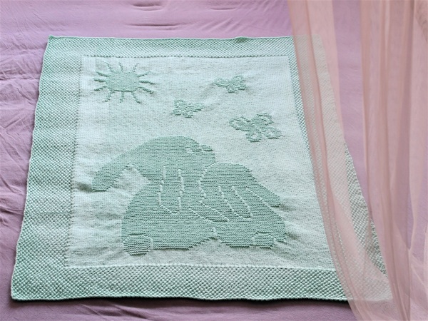 Knitting pattern Baby Blanket "Happiness" - easy