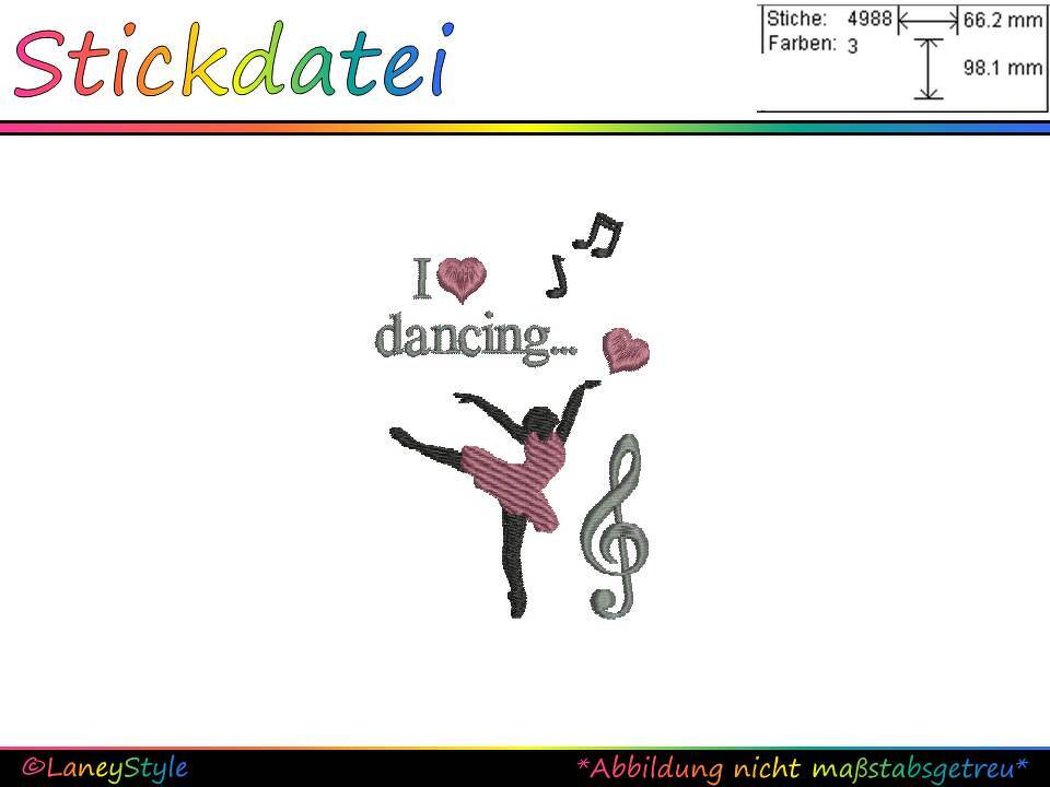 Stickdatei "Ballerina - I love dancing..."
