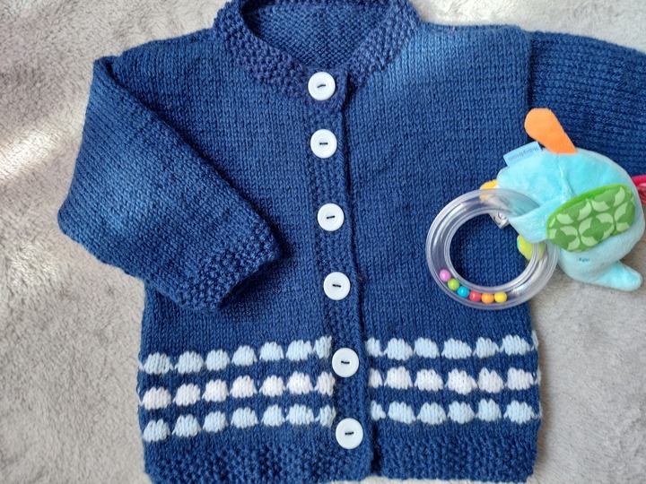 Strickanleitung Babyjacke Bubblemuster mal anders Größe 74/80!