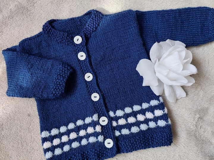 Strickanleitung Babyjacke Bubblemuster mal anders Größe 74/80!