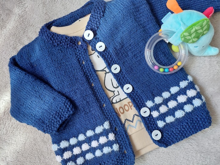 Strickanleitung Babyjacke Bubblemuster mal anders Größe 74/80!