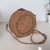 Crochet round bag with raffia yarn