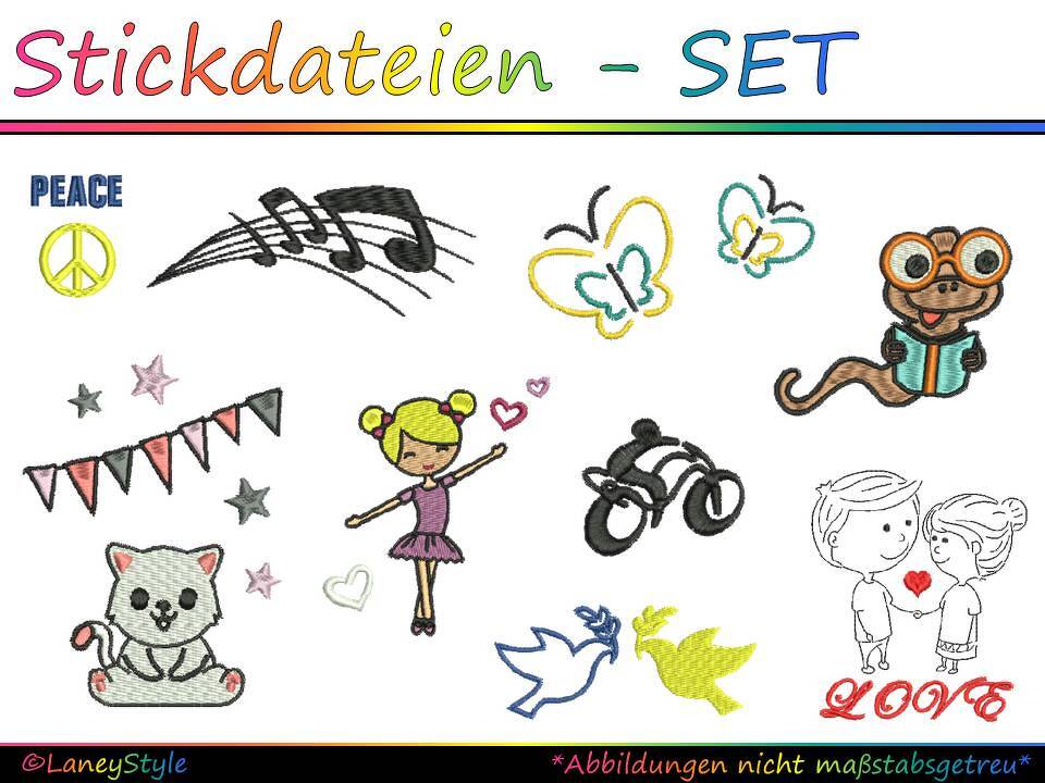 Stickdateien-SET "Stickerei MIX" (9x Stickmotive)