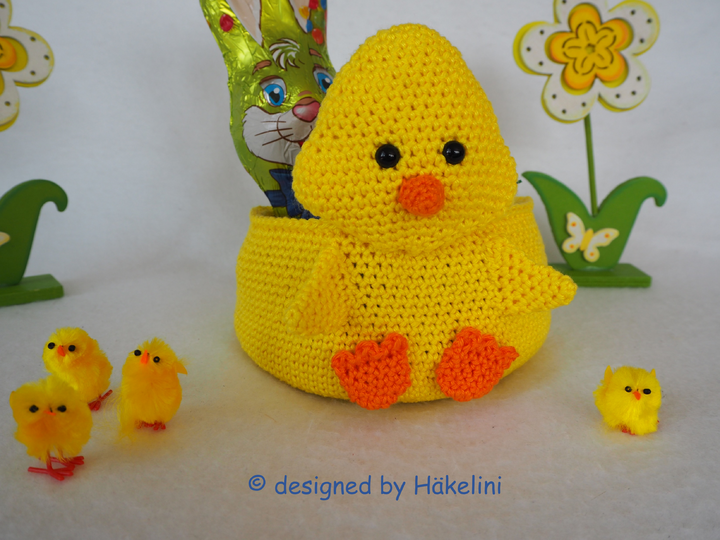 Häkelinis Osterkörbchen Trio Küken, Hase, Schaf