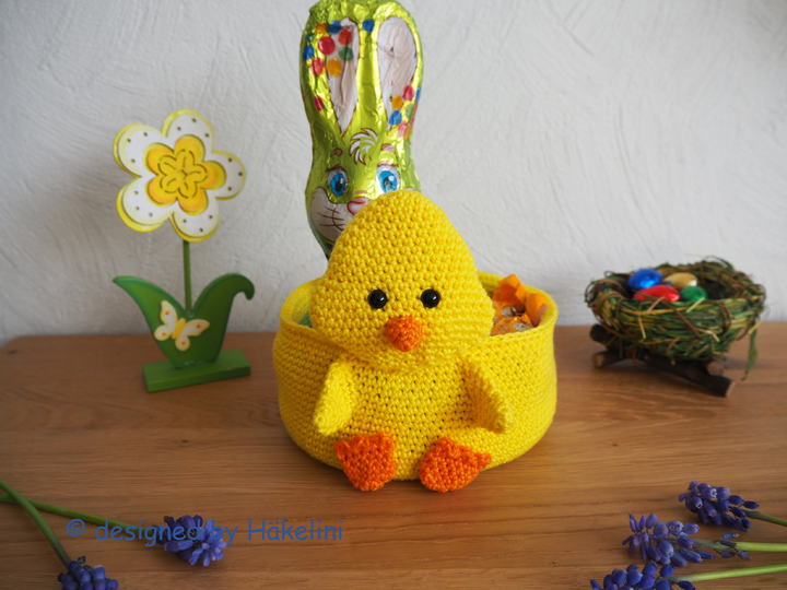 Häkelinis Osterkörbchen Trio Küken, Hase, Schaf