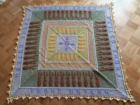 Häkelanleitung Mitteldecke "Ostertafel" - Mosaik Häkelmuster 