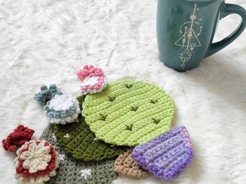 PDF Pattern Crochet Coasters Cactus - Mug Rug - Home Decor