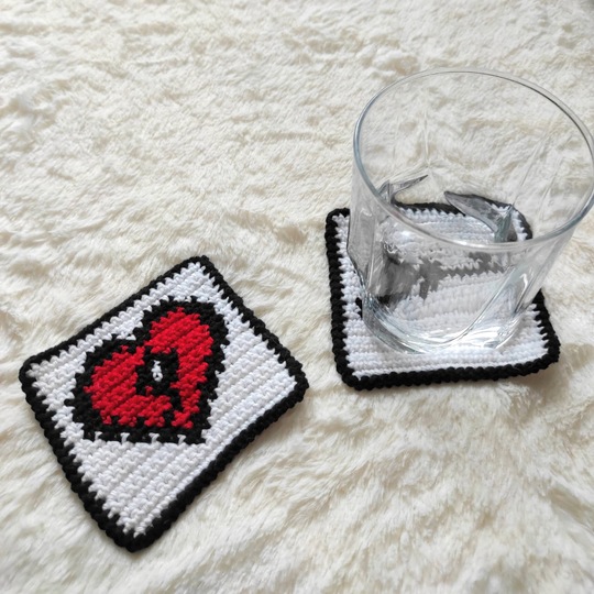 PDF Pattern Crochet Coasters Love - Valentine's Day - Mug Rug