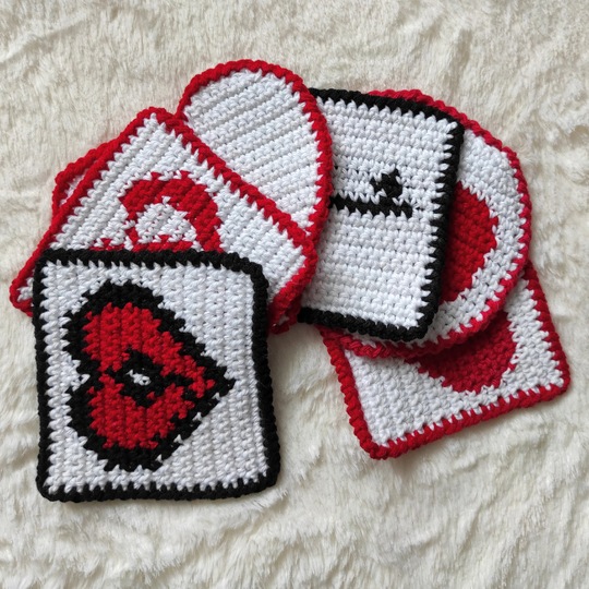 PDF Pattern Crochet Coasters Love - Valentine's Day - Mug Rug