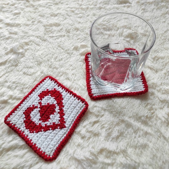 PDF Pattern Crochet Coasters Love - Valentine's Day - Mug Rug