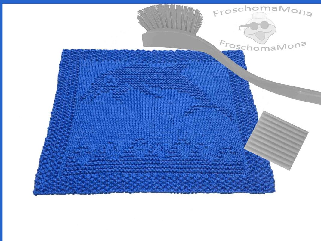 Delfin Spültuch / Waschlappen „Flippsy“ einfache Strickanleitung Spüli - Bild 2