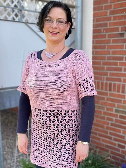Tunika, Shirt, RVO, alle Größen, häkeln, "Frühlingsduft"