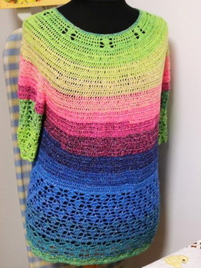 Tunika, Shirt, RVO, alle Größen, häkeln, "Frühlingsduft"