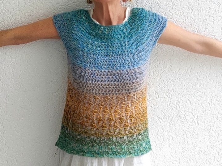 Tunika, Shirt, RVO, alle Größen, häkeln, "Frühlingsduft"