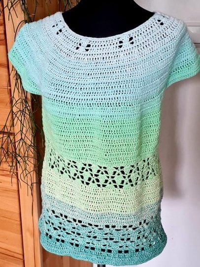 Tunika, Shirt, RVO, alle Größen, häkeln, "Frühlingsduft"