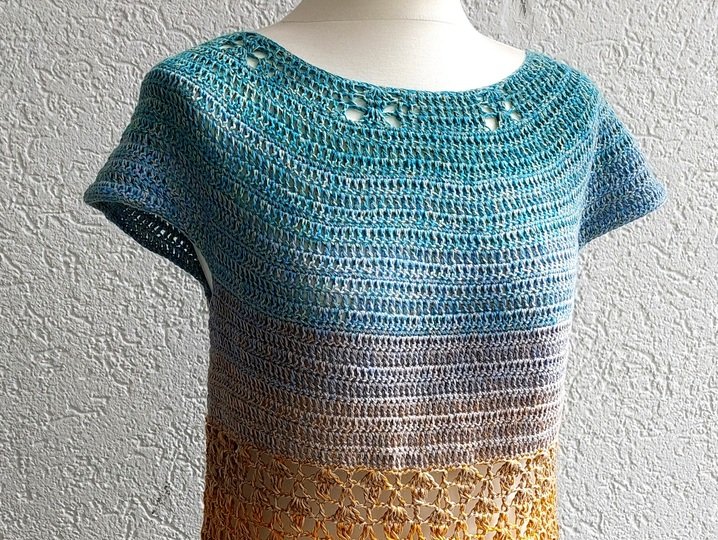 Tunika, Shirt, RVO, alle Größen, häkeln, "Frühlingsduft"