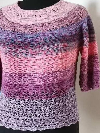 Tunika, Shirt, RVO, alle Größen, häkeln, "Frühlingsduft"