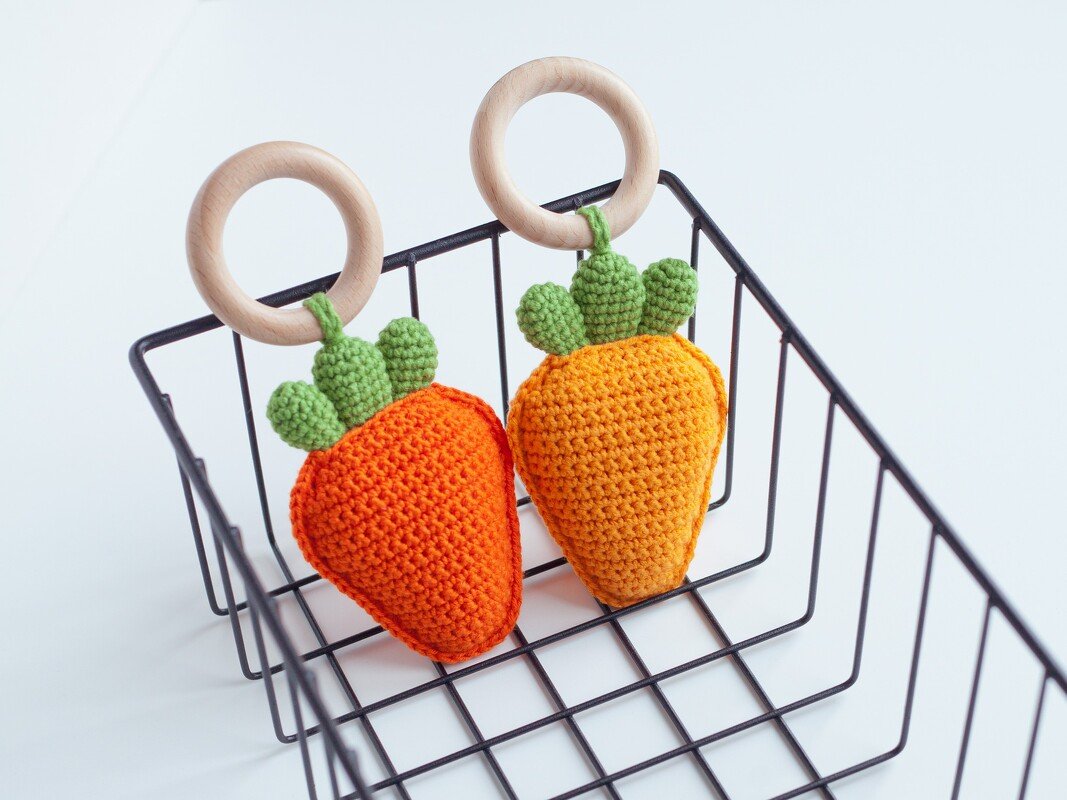 Carrot Baby Rattle Crochet Pattern