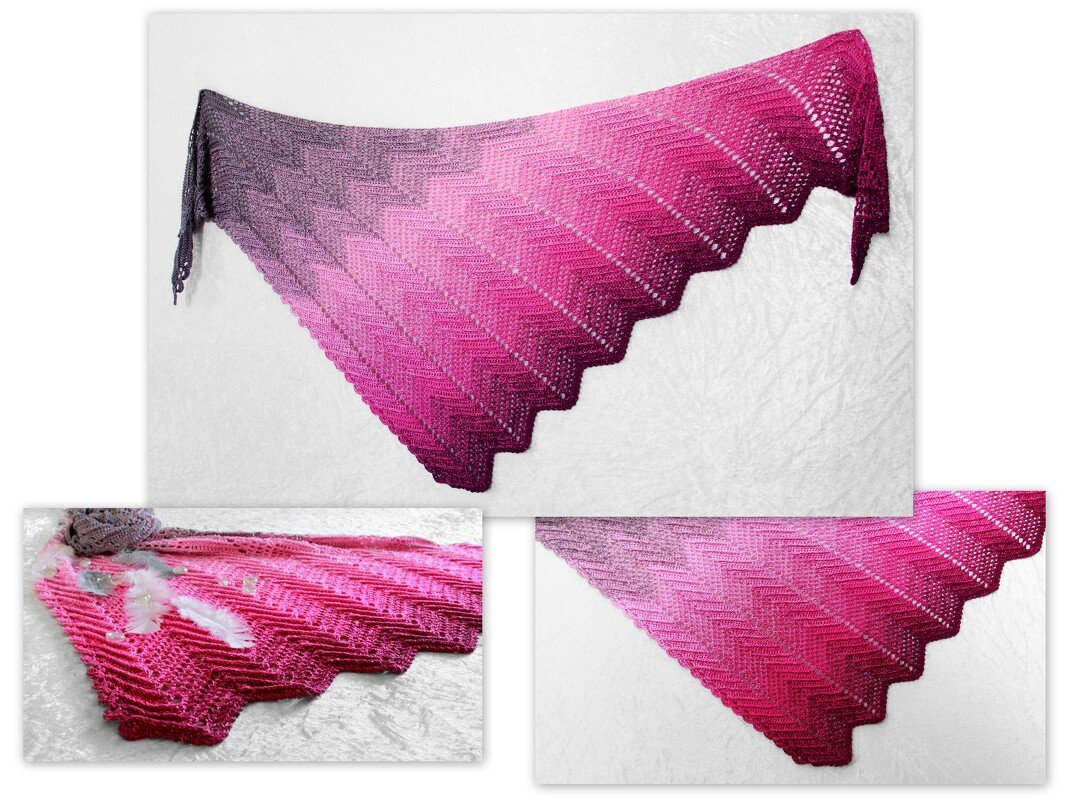 Pfeilgrad! Häkelanleitung Dreieckstuch in 2 Varianten - Bild 6