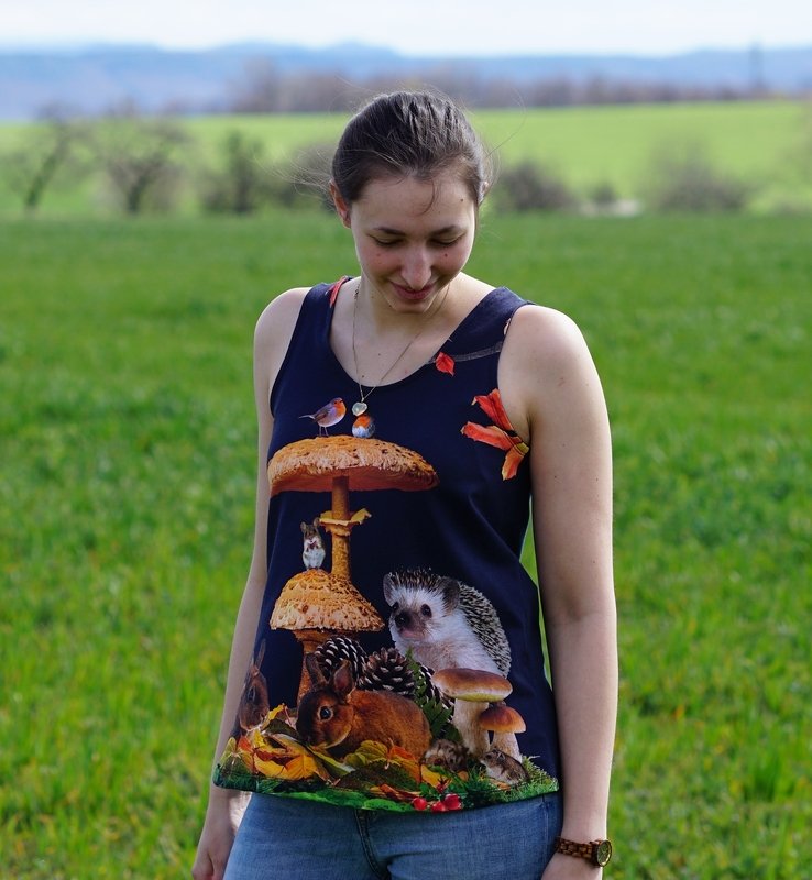 Shirt , Sommer Top Luisa nähen mit Schnittmuster und Beamer Datei