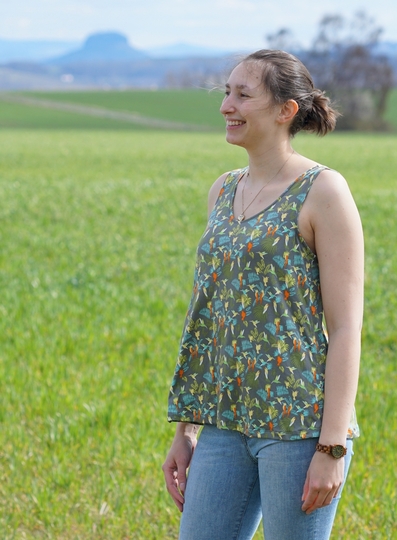 Shirt , Sommer Top Luisa nähen mit Schnittmuster und Beamer Datei