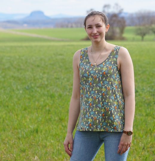 Shirt , Sommer Top Luisa nähen mit Schnittmuster und Beamer Datei