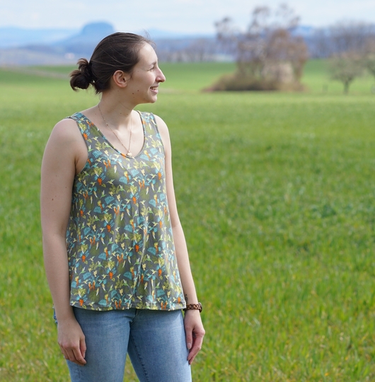 Shirt , Sommer Top Luisa nähen mit Schnittmuster und Beamer Datei