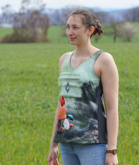 Shirt , Sommer Top Luisa nähen mit Schnittmuster und Beamer Datei