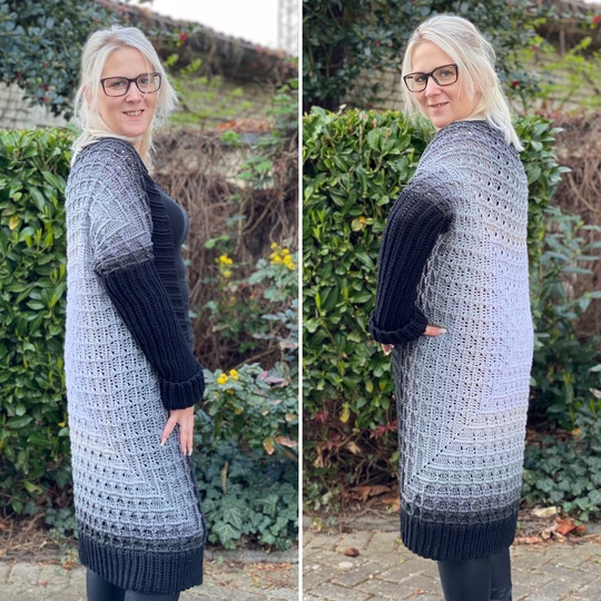 Häkelanleitung Kuscheljacke "Black Pearl"