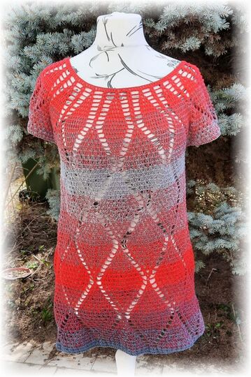 Häkelanleitung Tunika, Shirt Scarlet