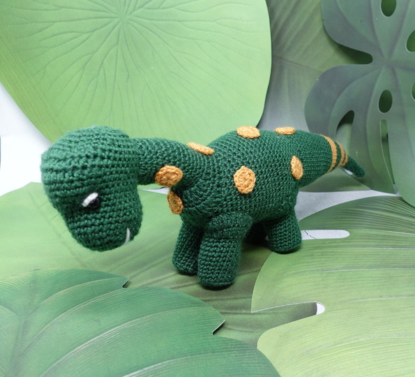 Dino Yelly in Grün mit gelben Punkten