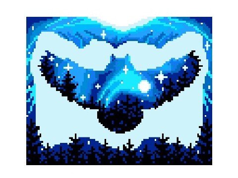 Häkelmuster * EULE SILHOUETTE - blau * Grafik für Fm Decke