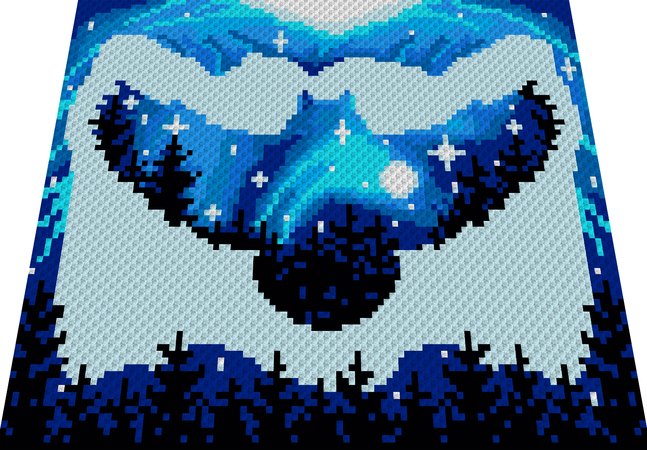 Häkelmuster * EULE SILHOUETTE - blau * Grafik für Fm Decke