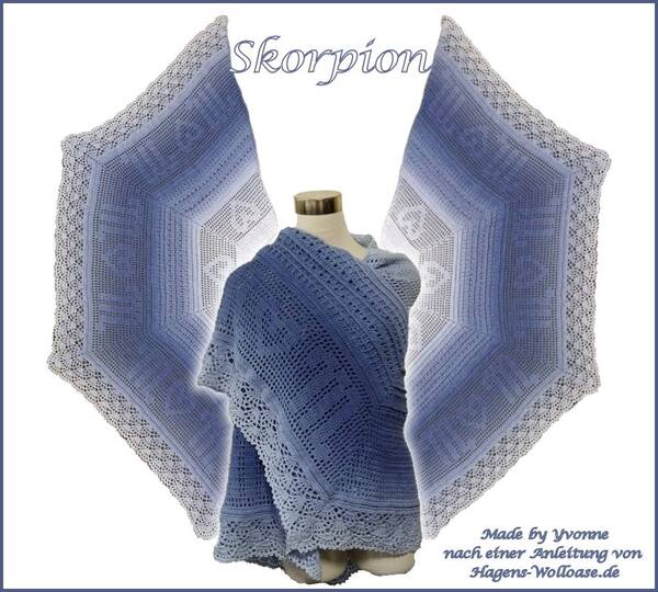 Häkelanleitung Mehrecktuch Sternzeichen "Skorpion"