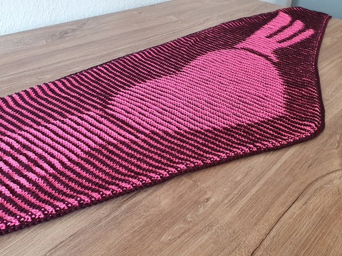 Heart With Wings, Shadow Knitting, Illusion Knitting, Flat Motif Shawl