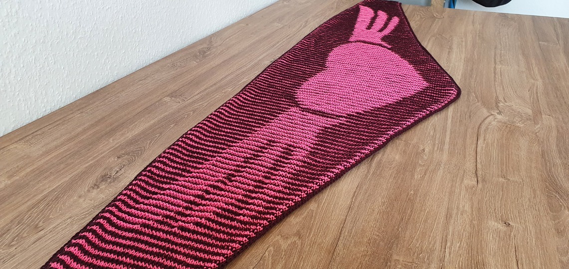 Heart With Wings, Shadow Knitting, Illusion Knitting, Flat Motif Shawl