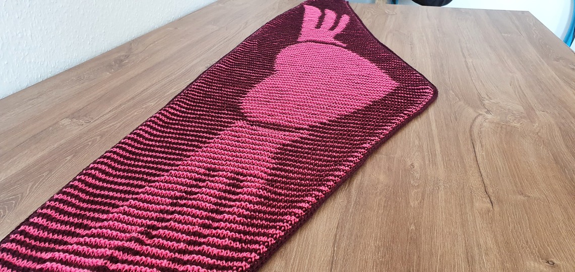 Heart With Wings, Shadow Knitting, Illusion Knitting, Flat Motif Shawl