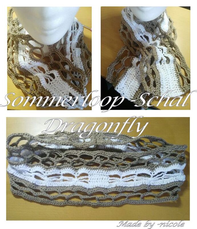 Häkelanleitung Sommerloop, -schal "Dragonfly"