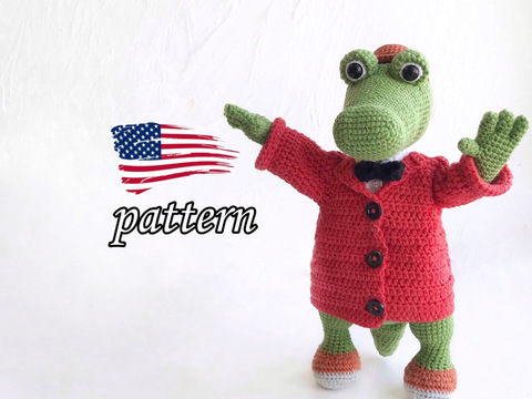 Crochet Crocodile stuffed doll EASY Amigurumi Crochet Pattern (PDF file).