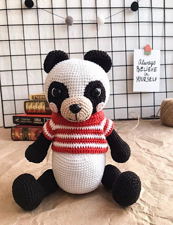 Crochet bear Panda amigurumi stuffed doll EASY Crochet Pattern (PDF file)