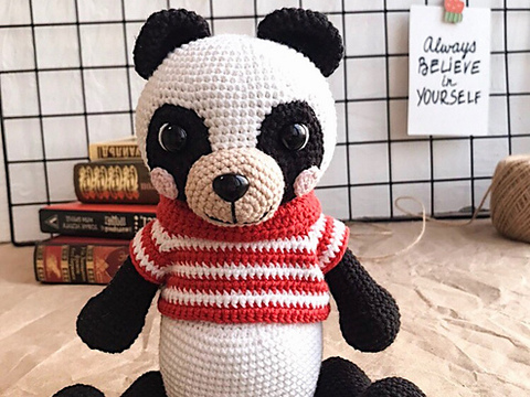Crochet bear Panda amigurumi stuffed doll EASY Crochet Pattern (PDF file)