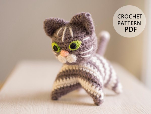 Crochet cat pattern Timo the kitten